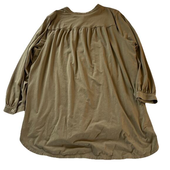 Lands' End Women 1X (16W-18W) Olive Green Long Sleeve Button Down Tunic Shirt - Picture 11 of 15